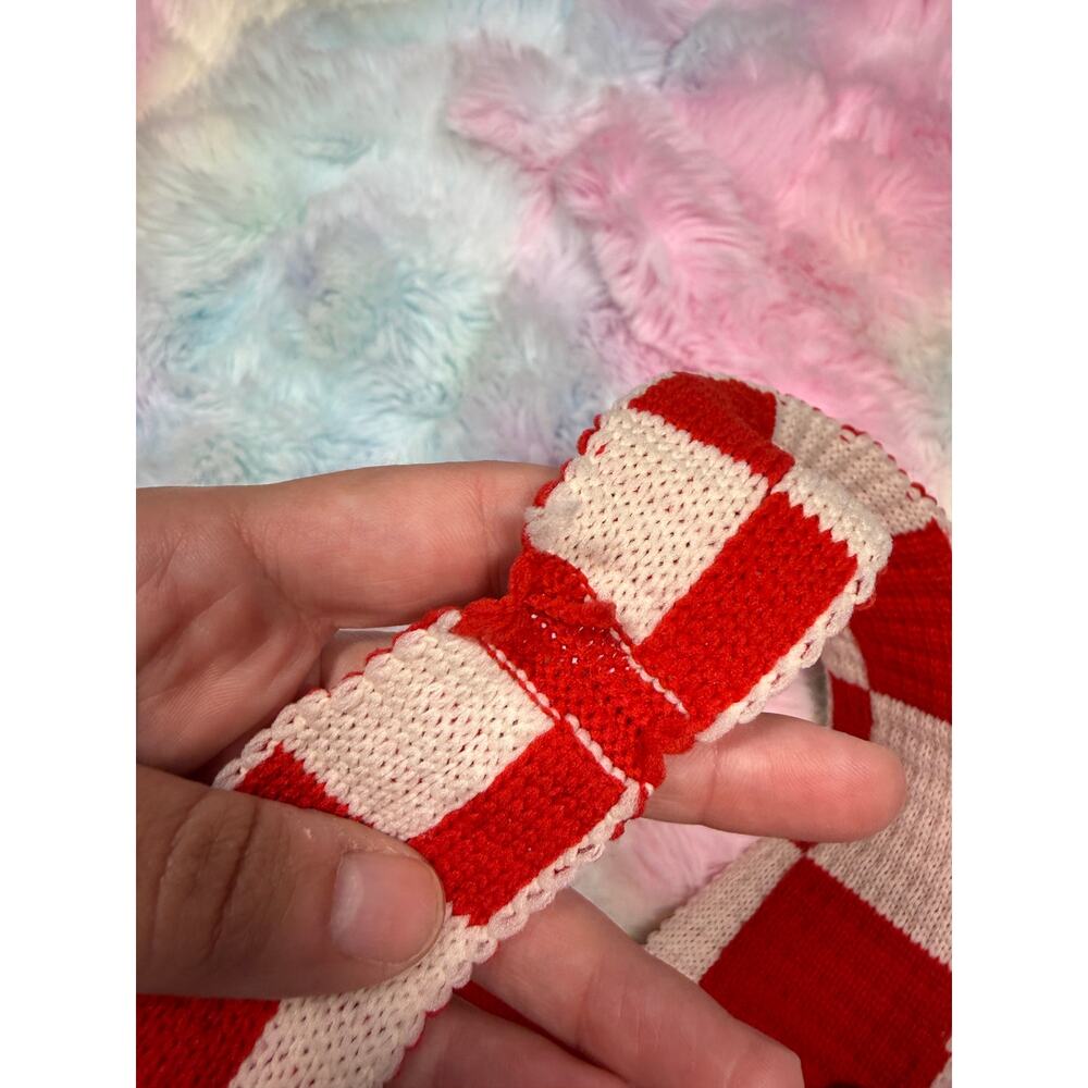 Handmade Crochet Checkerboard Tote Bag Red White Picnic Style - Picture 15 of 15
